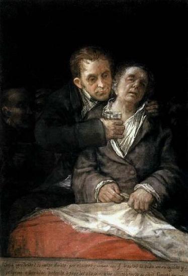 Francisco de goya y Lucientes Self-Portrait with Doctor Arrieta oil painting image